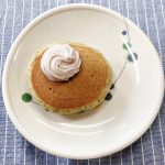 きょうのおやつは、緑茶パンケーキでした。